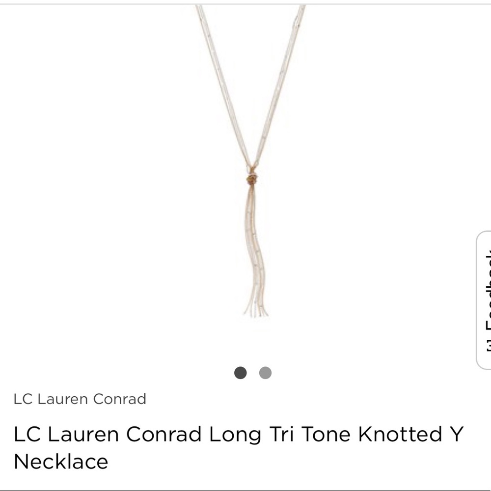 NWT LC Lauren Conrad Y- shape necklace tri tone - Picture 7 of 7